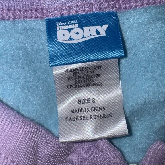 Disney Pixar Finding Dory One-Piece Pajama Size 8 - Picture 9 of 9